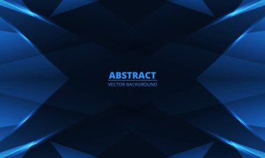 Soyut mavi arkaplan ve geometrik dinamik parlayan köşegen çizgileri. İş, şirket, broşür, afiş, kapak ya da poster için modern trandy soyut mavi arka plan. Vektör illüstrasyonu