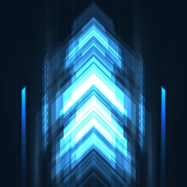 Blauwe Pijlen High Speed Beweging Futuristisch Abstract Concept Technologie Achtergrond — Stockvector