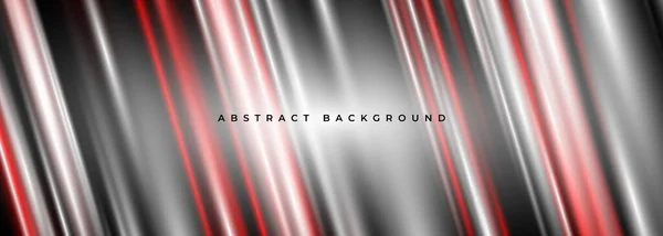 stock vector Vector 3D red and grey striped abstract wide banner. Three-dimensional render illustration. Modern red and gray abstract background. Vector illustration