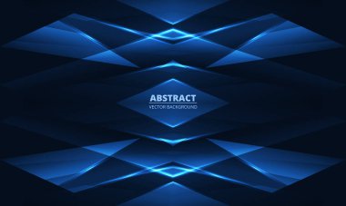 Soyut mavi arkaplan ve geometrik dinamik parlayan köşegen çizgileri. İş, şirket, broşür, afiş, kapak ya da poster için modern trandy soyut mavi arka plan. Vektör illüstrasyonu