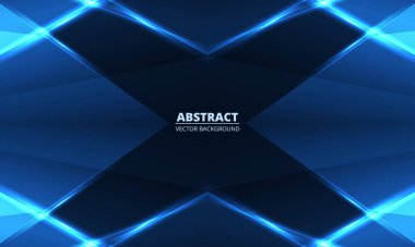 Soyut mavi arkaplan ve geometrik dinamik parlayan köşegen çizgileri. İş, şirket, broşür, afiş, kapak ya da poster için modern trandy soyut mavi arka plan. Vektör illüstrasyonu