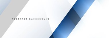 Geometrik şekilli beyaz ve mavi soyut geniş pankart. Beyaz ve mavi soyut arka plan. Vektör illüstrasyonu