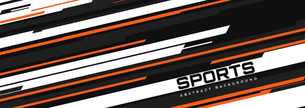 Abstract modern white wide sports background with black and orange lines. Vector illustration