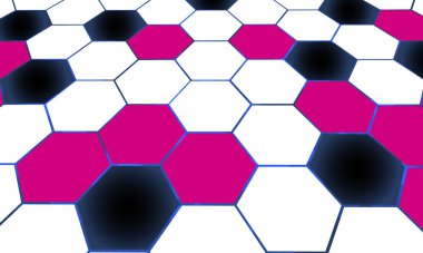 White and pink hexagonal abstract technology background. Vector illustration