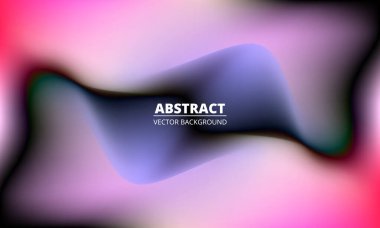 Pink abstract background with dark blurred gradient and halftones shapes. Vector illustration