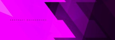 Pink and purple modern abstract wide banner with geometric shapes. Violet and pink abstract background. Vector illustration