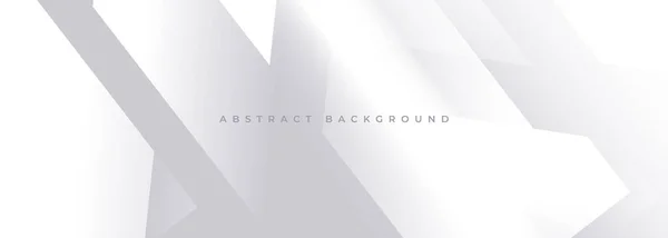 Zacht Grijs Abstract Modern Banner Design Witte Brede Geometrische Abstracte — Stockvector