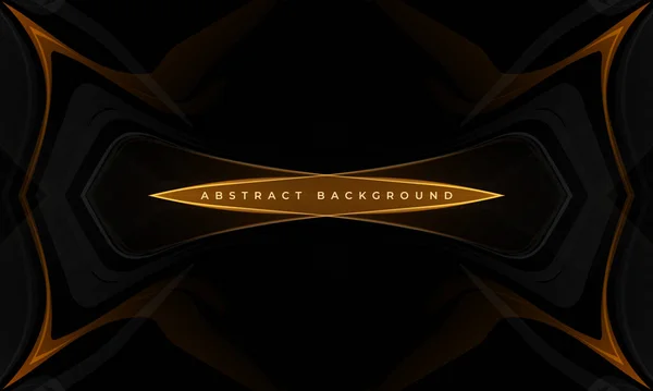 Fondo Abstracto Negro Naranja Con Líneas Formas Futuristas Ilustración Vectorial — Vector de stock