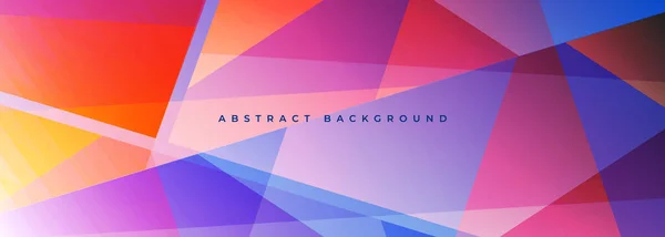 幾何学的な形状を持つカラフルな抽象的な現代的なワイドバナー 色抽象的な背景 ベクターイラスト — ストックベクタ