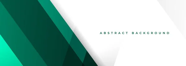 幾何学的な形状を持つ緑と白の現代抽象的なワイドバナー ターコイズと白の抽象的な背景 ベクターイラスト — ストックベクタ