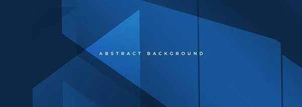 Banner Abstrato Azul Largo Com Formas Geométricas Azul Escuro Moderno — Vetor de Stock