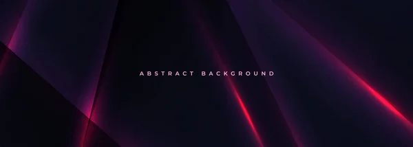 Fondo Abstracto Tecnología Vectorial Ancha Negra Con Líneas Luz Roja — Vector de stock