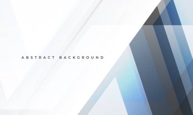 Beyaz ve mavi modern soyut arka plan. Geometrik şekilli gri ve beyaz arkaplan. Vektör illüstrasyonu