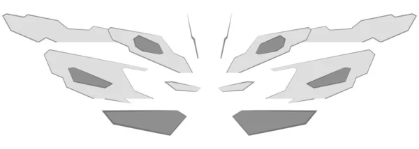 矢量抽象技术的未来蝴蝶翅膀宽白色背景 矢量说明 — 图库矢量图片