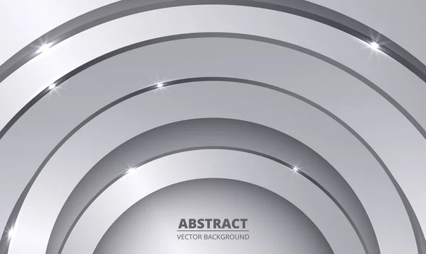 Абстрактна Лінія Розкішних Срібних Кіл Елегантному Металевому Векторному Фоні Реалістичний — стоковий вектор
