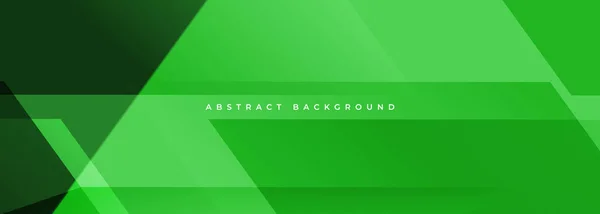 Green Modern Abstract Wide Background Geometric Shapes Green Abstract Banner — Vetor de Stock
