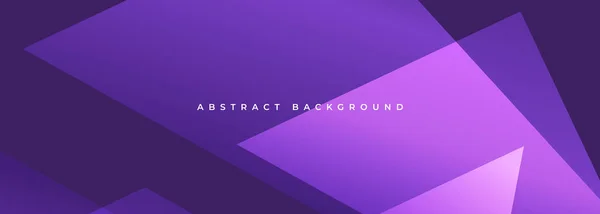 Banner Ancho Abstracto Moderno Violeta Oscuro Púrpura Con Formas Geométricas — Vector de stock