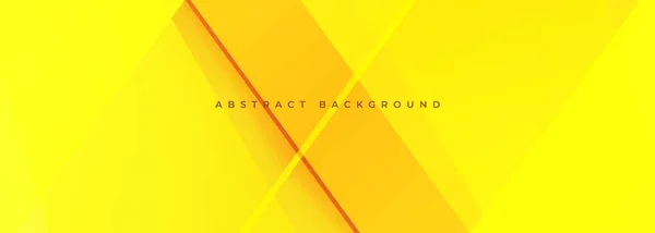 幾何学的形状を持つ明るい黄色の現代抽象的な広い背景 広告やプレゼンテーションのためのトレンディな黄色の抽象的なバナー ベクターイラスト — ストックベクタ