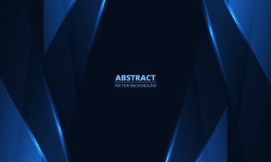 Çapraz parlayan dinamik geometrik çizgileri olan soyut mavi arkaplan. Broşür, afiş, iş, şirket, kapak veya poster için soyut modern trandy mavi arka plan. Vektör illüstrasyonu