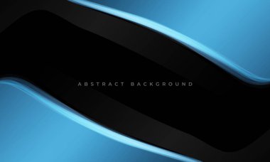 Çerçeve efektli siyah ve mavi soyut arkaplan. Vektör illüstrasyonu