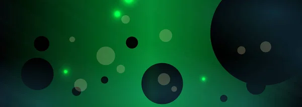 Fondo Abstracto Amplio Verde Oscuro Con Círculos Reflejos Vector Abstracto — Vector de stock