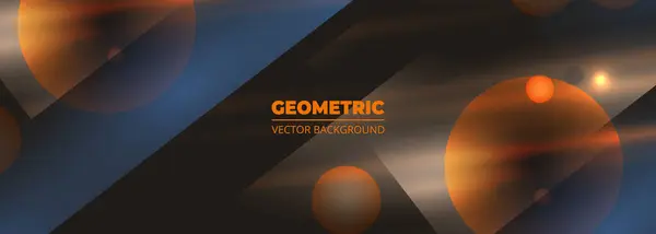 Темний Геометричний Широкий Абстрактний Фон Колами Лініями Векторні Ілюстрації — стоковий вектор