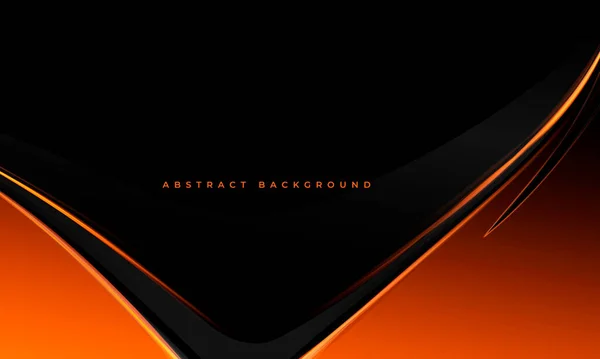 波状の矢印で黒とオレンジのベクトル抽象的な背景 ベクターイラスト — ストックベクタ