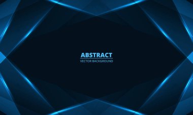 Geometrik parlayan çerçeveli soyut mavi arkaplan. Modern moda soyut mavi arka plan iş, şirket, broşür, afiş, kapak ya da poster için. Vektör illüstrasyonu