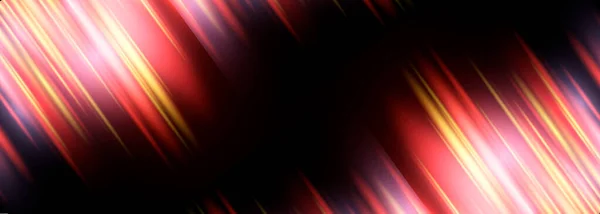明るい動き赤と黄色のネオンライト効果と黒の広い抽象的な背景 ベクターイラスト — ストックベクタ