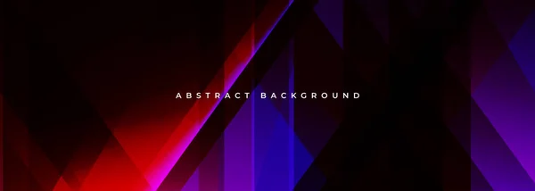 カラフルな幾何学的な形状を持つ黒の現代抽象的なワイドバナー 黒と色の抽象的な背景 ベクターイラスト — ストックベクタ