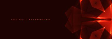 Soyut vektör koyu kırmızı geniş arkaplan ve parlak fütüristik desen. Vektör modern illüstrasyon pankartı
