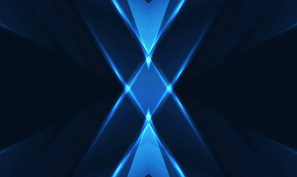 Donkerblauwe Abstracte Achtergrond Met Dynamische Gloeiende Diagonale Lijnen Pijlen Abstracte — Stockvector
