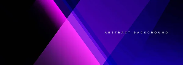 明るいモダンなピンクと青の抽象的なワイドバナー 斜めの線と形を持つ黒と紫の抽象的な背景 ベクターイラスト — ストックベクタ