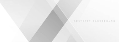 Yumuşak gri soyut modern pankart tasarımı. Beyaz geniş geometrik soyut arkaplan. Vektör illüstrasyonu