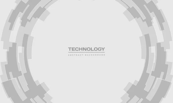 Gray Digital Technology Abstract Circle Interface Vector Background Grey High — Stock Vector
