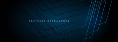 Çizgili soyut koyu mavi sunum arkaplanı. Vektör illüstrasyonu