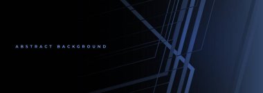 3D modern soyut sunum arkaplanı. Koyu mavi vektör çizimi.