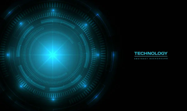Abstracte Achtergrond Met Blauwe Hoogtechnologische Cirkel Interface Vectorillustratie — Stockvector