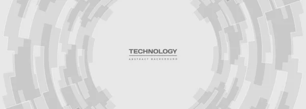 Який Сірий Цифровий Технологічний Банер Абстрактний Інтерфейс Кола Векторний Фон — стоковий вектор