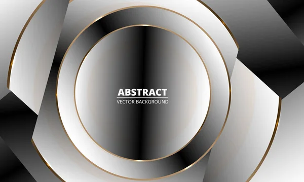 Abstract Luxe Achtergrond Met Gouden Zwart Wit Gradiënt Cirkels Vectorillustratie — Stockvector