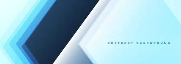 矢印の形をしたブルーモダンな抽象的なワイドバナー 白と青の抽象的な背景 ベクトルイラスト — ストックベクタ