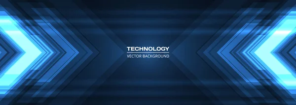 Abstract Blauwe Pijlen Futuristische Technologie Achtergrond Concept High Speed Beweging — Stockvector
