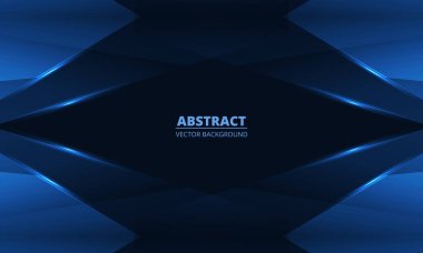 Soyut mavi arkaplan ve geometrik dinamik parlayan köşegen çizgileri. İş, şirket, broşür, afiş, kapak ya da poster için modern trandy soyut mavi arka plan. Vektör illüstrasyonu