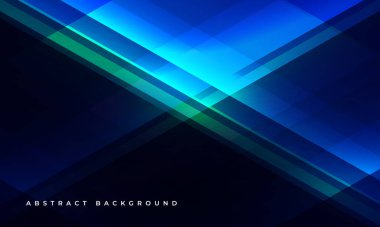 Çapraz geometrik şekilli mavi ve yeşil soyut arka plan. Vektör illüstrasyonu