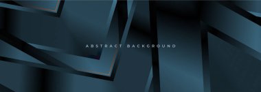 Karanlık 3D soyut, ok şekilli modern arka plan. Vektör illüstrasyonu geniş afişi.