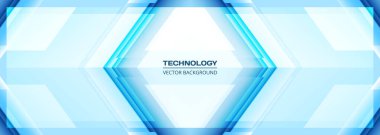 Teknoloji 3D açık mavi, eşkenar dörtgen çerçeveli soyut arkaplan. Dijital yüksek teknoloji soyut geometrik modern oyun pankartı tasarımı. Vektör illüstrasyonu