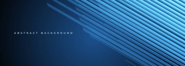 Çizgili vektör mavisi, modern soyut arkaplan. Soyulmuş geometrik kurumsal afiş tasarımı. Satır desenli geniş yatay arkaplan kavramı.