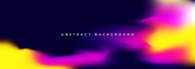 Parlak renkli holografik arka plan. Soyut sıvı gradyan yaratıcı afiş. Koyu renkli bulanık yumuşak karışımlı renk ayrımcılığı minimalist arka plan. Vektör illüstrasyonu.