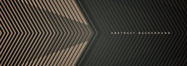 Koyu gri geniş modern soyut arka plan ve bej çizgili oklar. Sancak, arkaplan, duvar kağıdı, kapak, sunum arka planı için fütüristik teknoloji kurumsal tasarım. Vektör illüstrasyonu