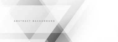 Geometrik şekilli beyaz modern vektör pankartı. Yatay geniş özgeçmiş kurumsal iş sunumu, kapak, poster, yıllık rapor, broşür, el ilanı, kart ve sertifika için.